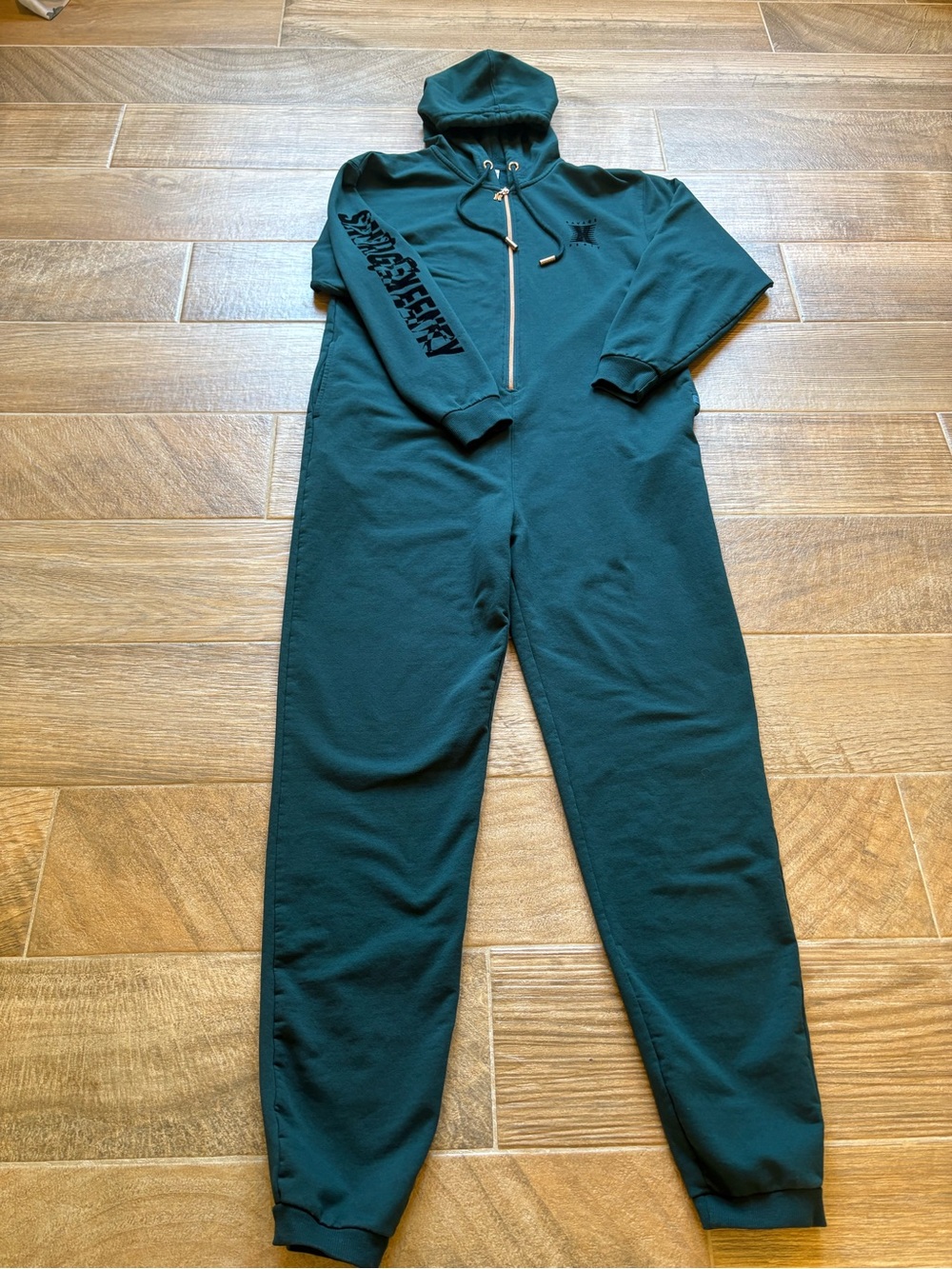Savage X Fenty Forever Savage Showgirl Hooded Onesie, Size Small